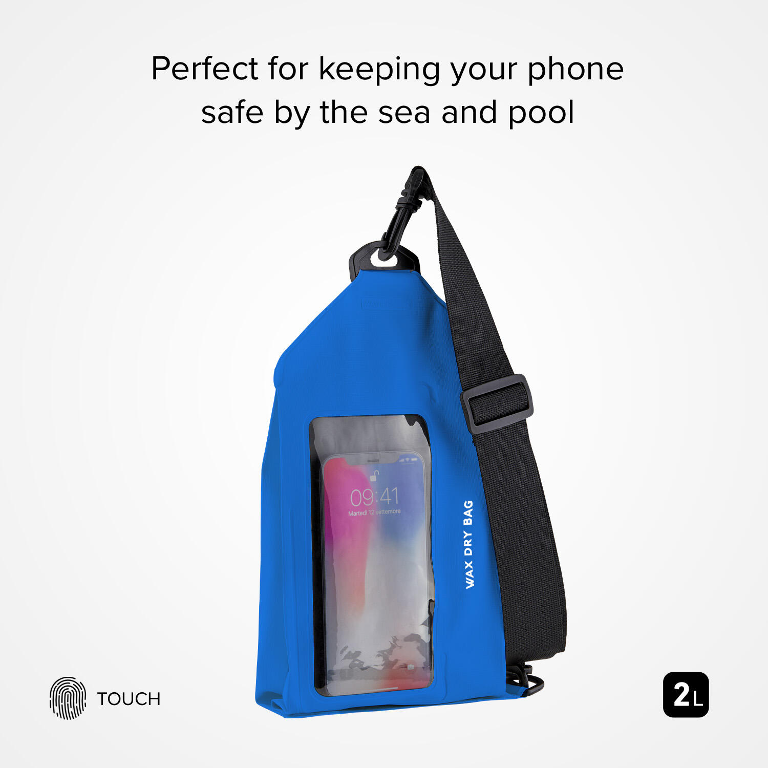 Borsa tracolla 2L water resistant, touch screen, per smartphone fino a 6.5" 2/4