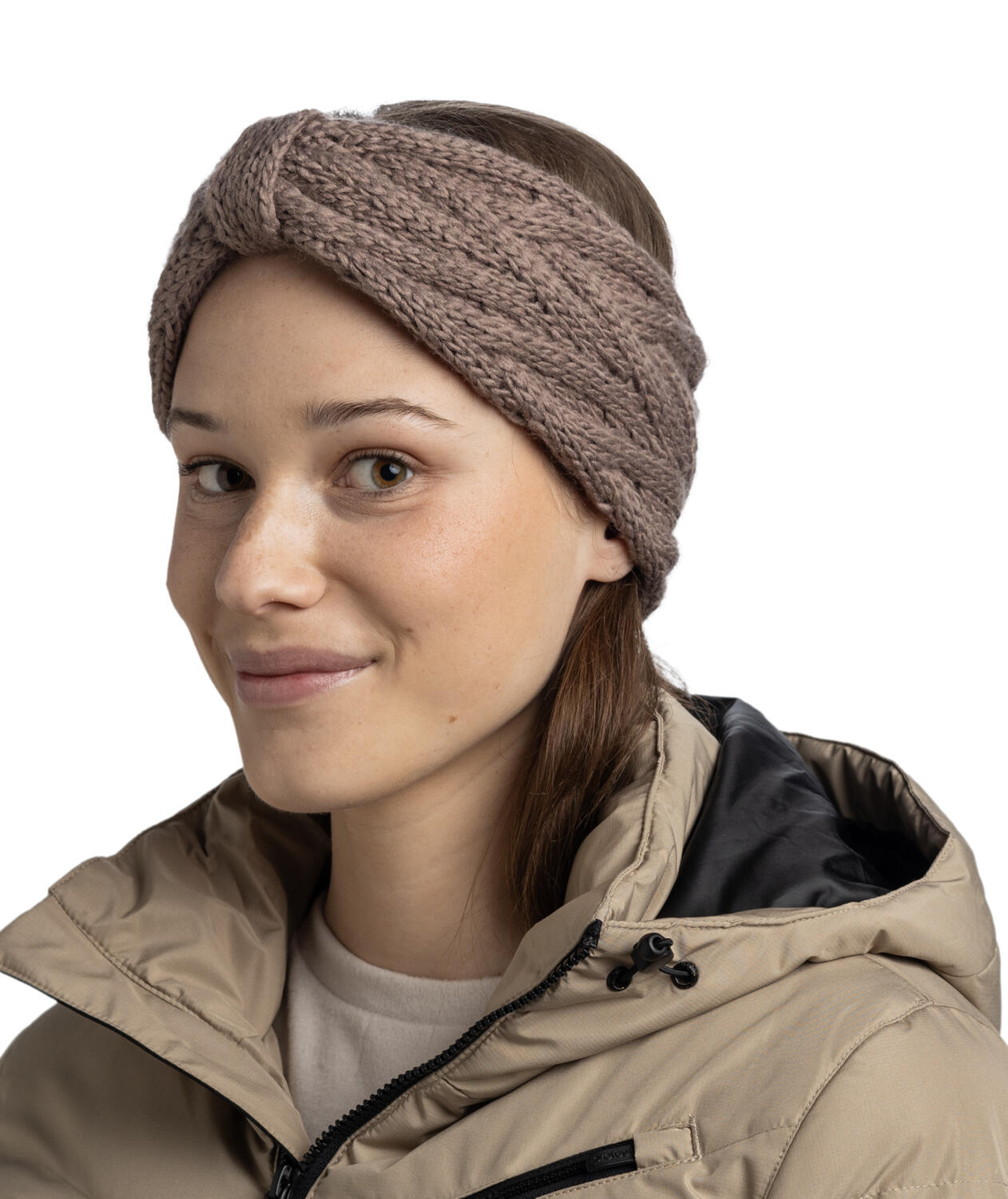 Bandeau tricoté Femme Buff Marron TAILLE UNIQUE 3/7