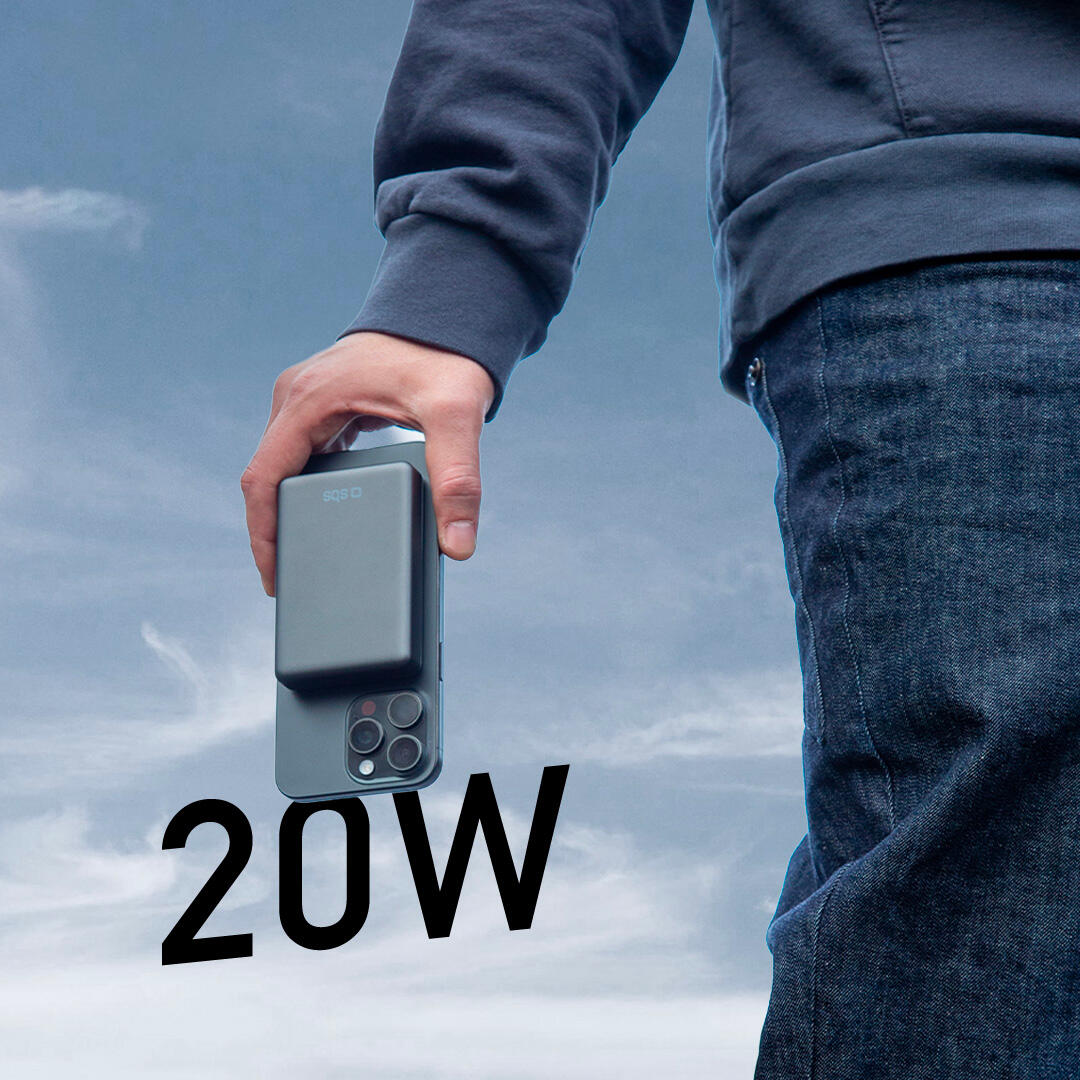 PowerBank 10000 mAh con ricarica wireless, compatibile MagSafe 4/7
