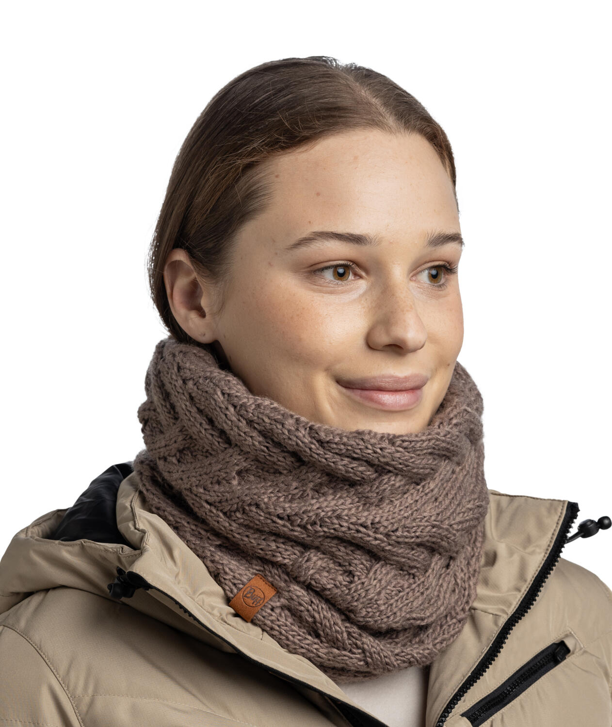 Braga de cuello Knitted & Fleece Mujer Buff Marrón ÚNICA 3/7