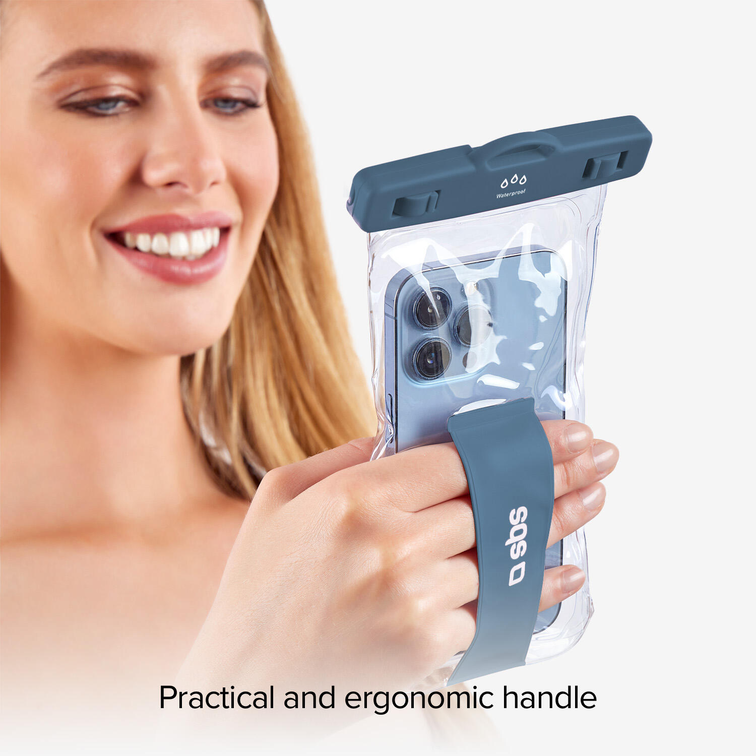 Custodia Impermeabile Universale per Smartphone - Compatibile con Face ID - Blu 4/4