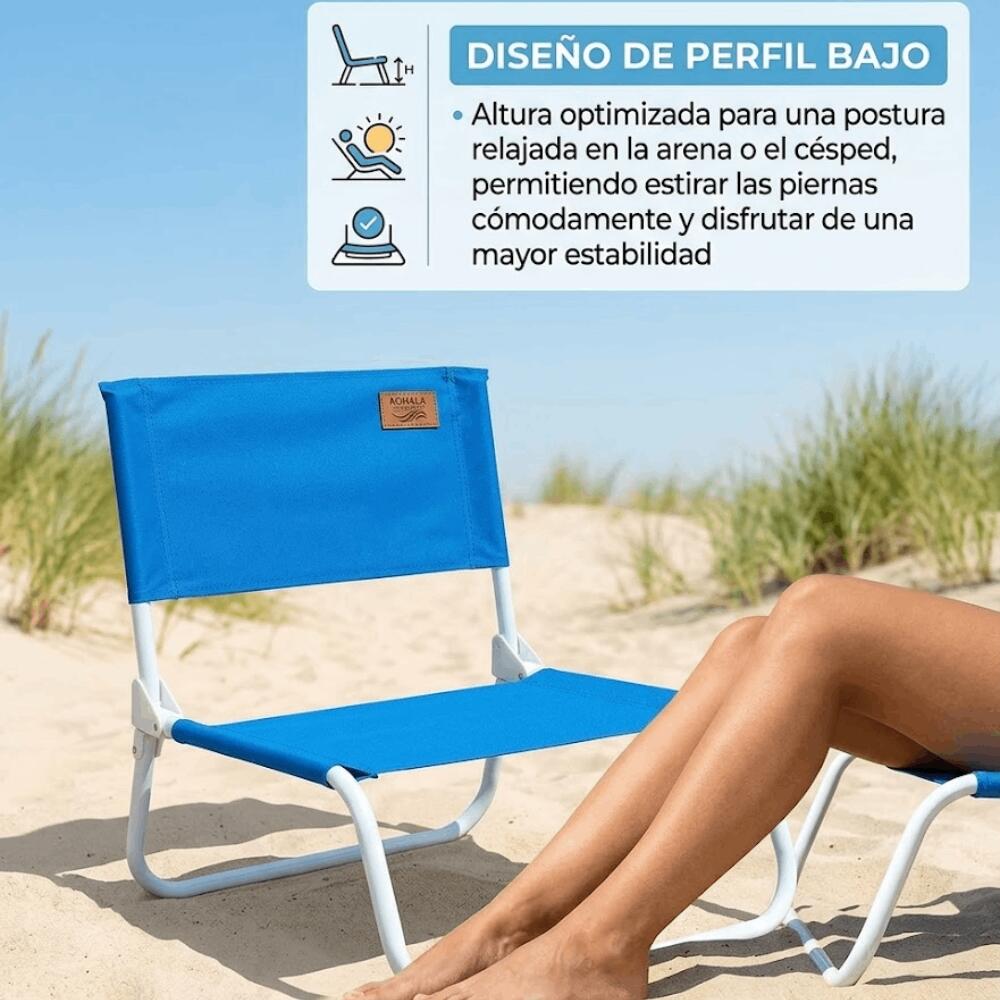 Devessport Chaise de Plage Basse Pliante Kohala 3/7