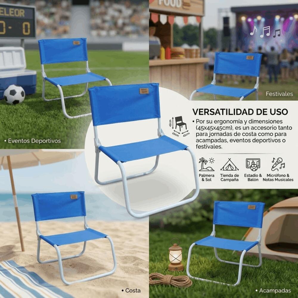 Devessport Chaise de Plage Basse Pliante Kohala 2/7