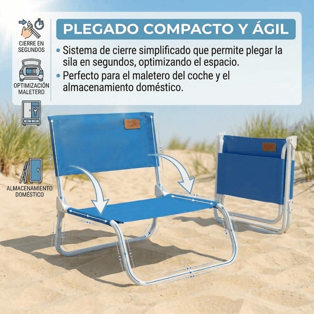 Devessport Chaise de Plage Basse Pliante Kohala 6/7