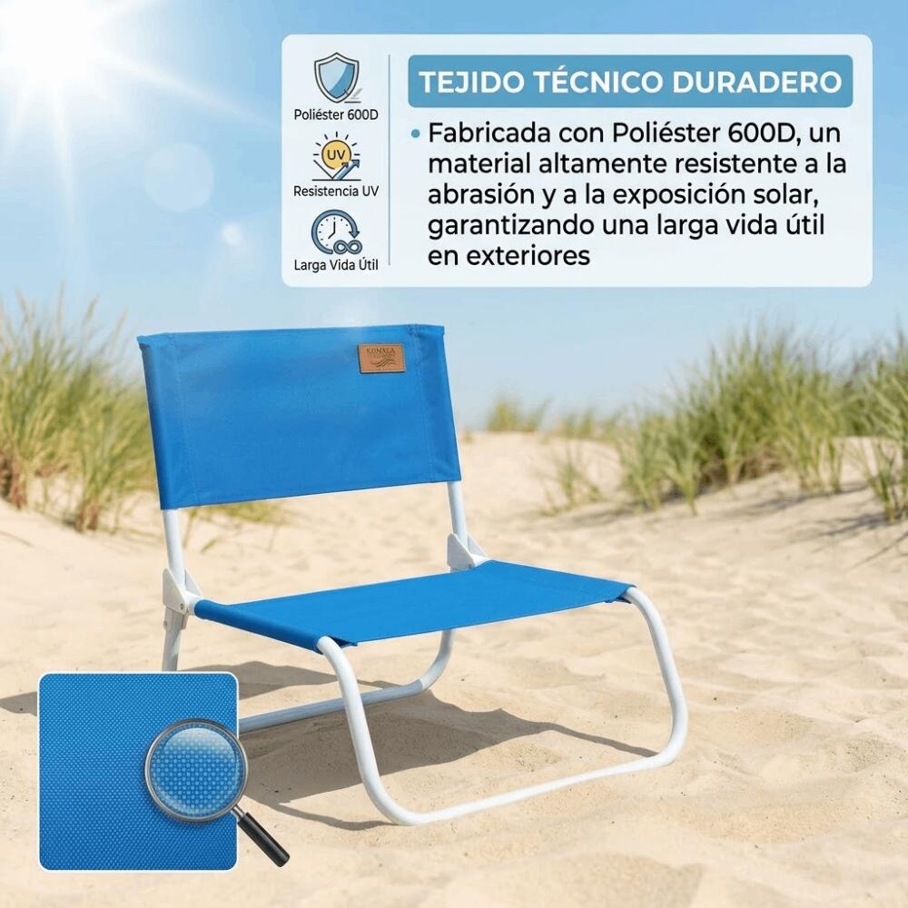 Devessport Chaise de Plage Basse Pliante Kohala 4/7