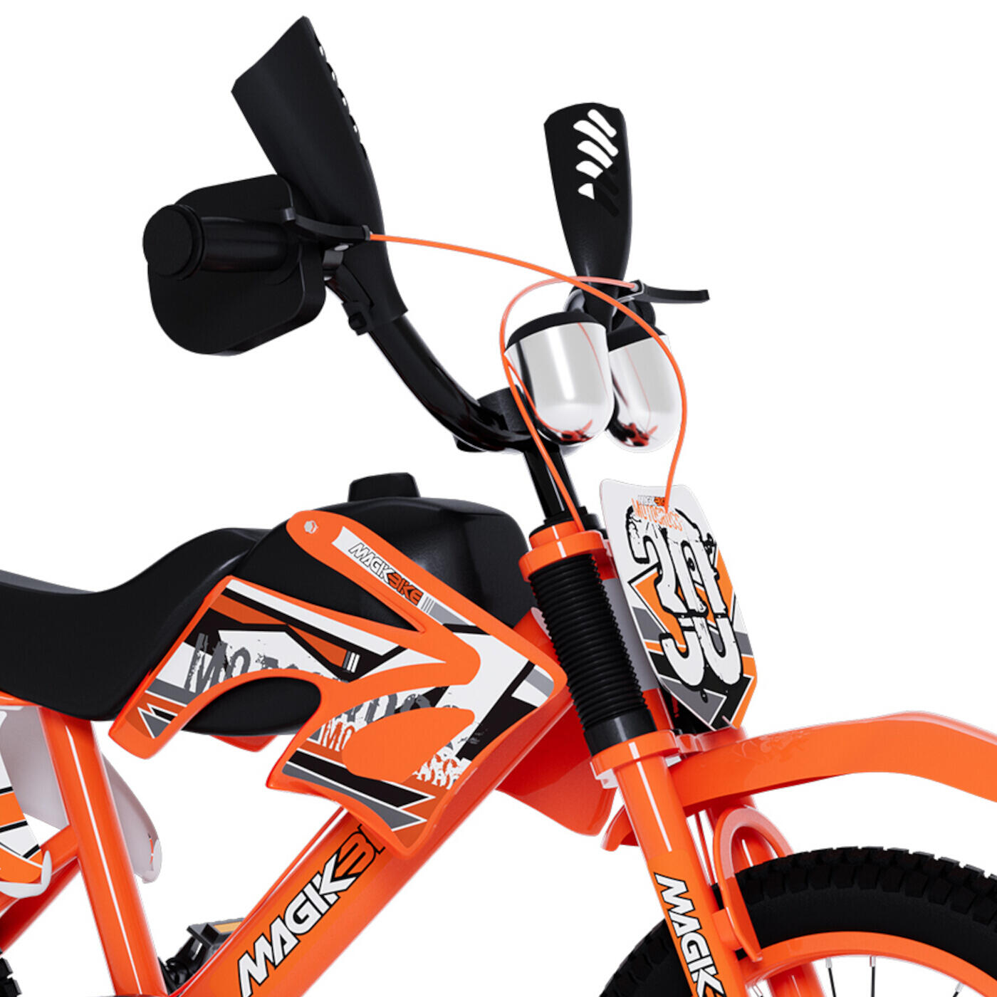 Bicicleta Niños 16 Pulgadas MagikBike Motocross 5-7 años Naranja 3/4