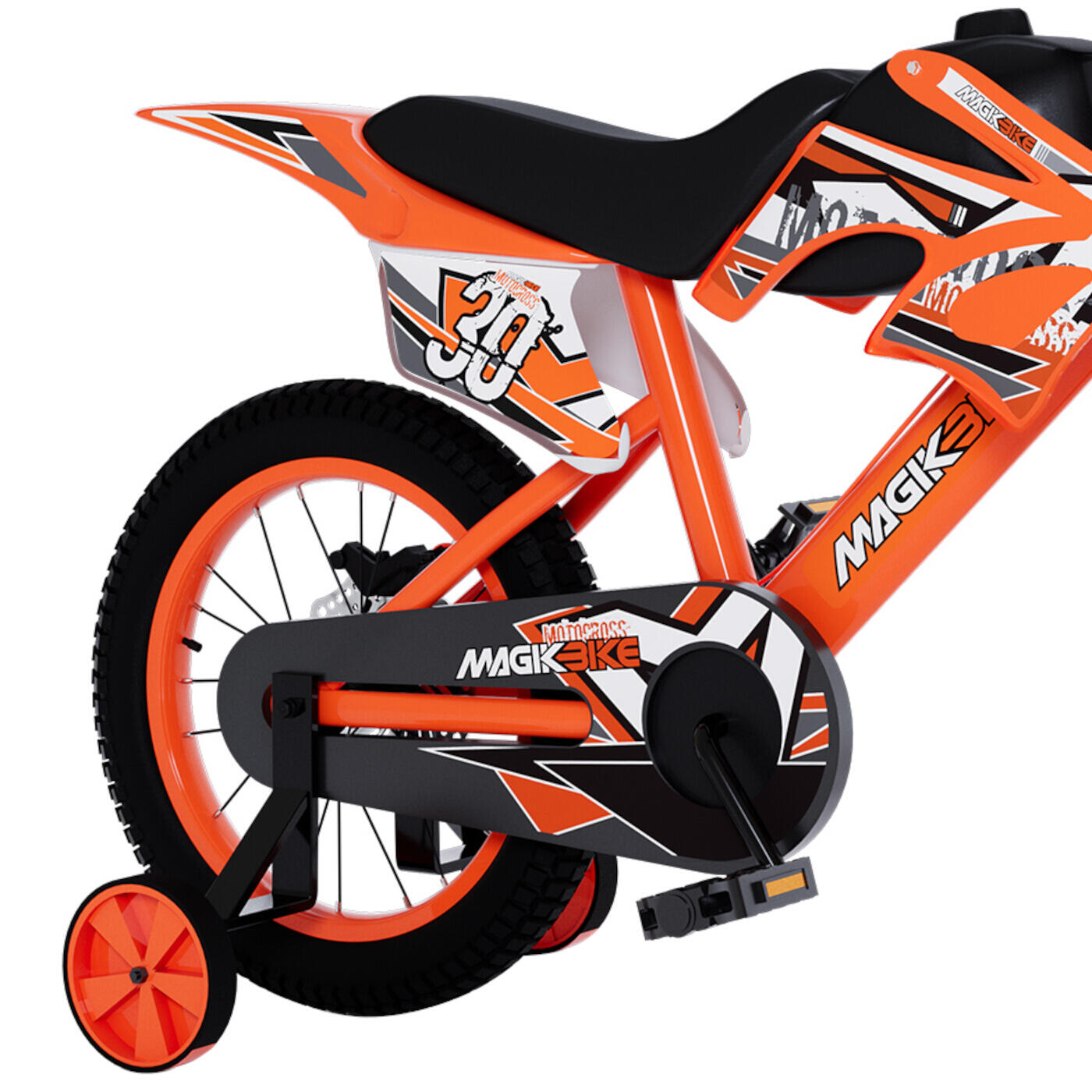 Bicicleta Niños 16 Pulgadas MagikBike Motocross 5-7 años Naranja 2/4