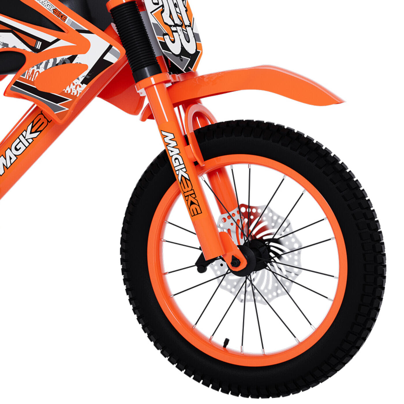 Bicicleta Niños 16 Pulgadas MagikBike Motocross 5-7 años Naranja 4/4