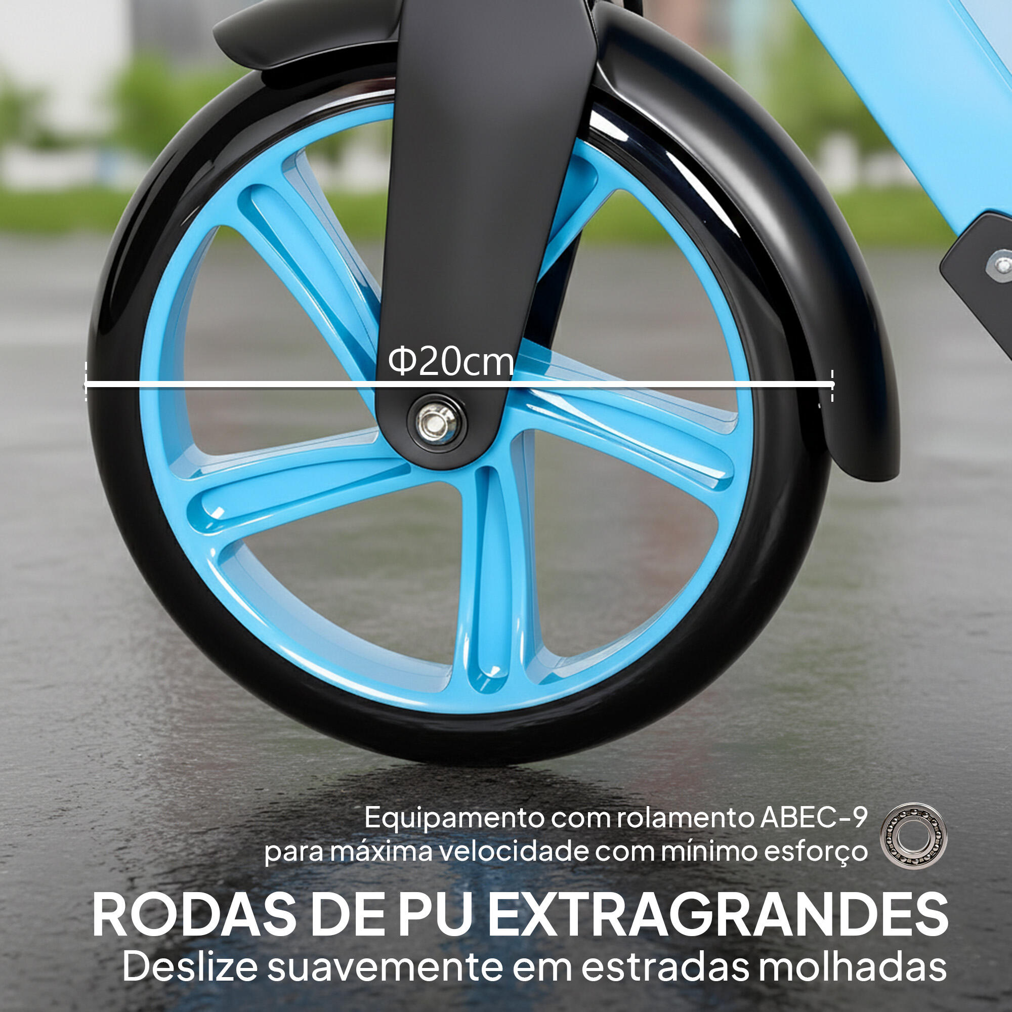 Trotinete Dobrável HOMCOM Azul 4/5