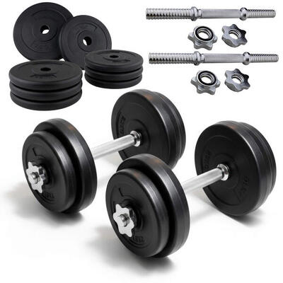 Manubri Regolabili - Bodyduilding - Manubri Palestra - Nero - 2 Pesi da 10 kg