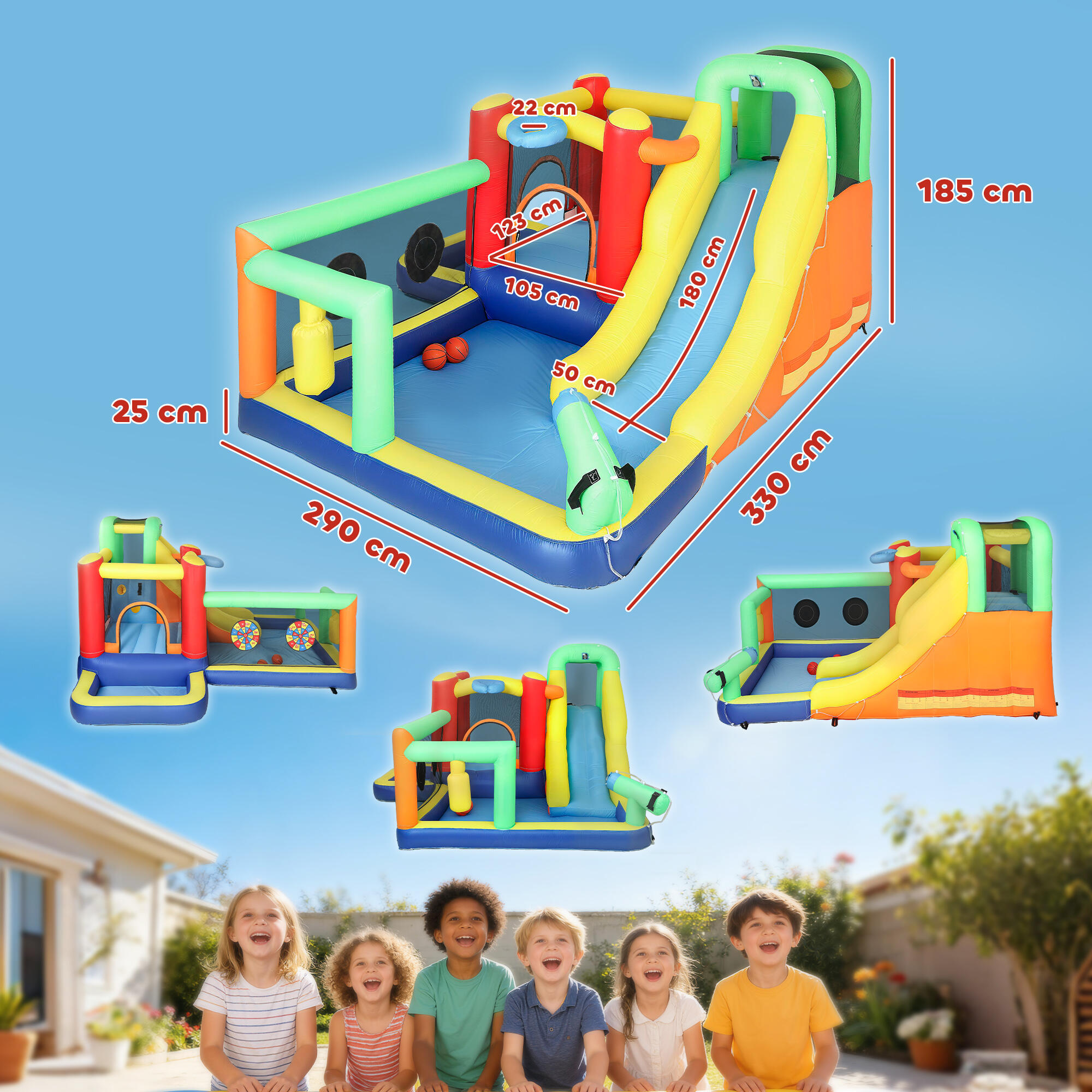 Castillo Hinchable Acuático AIYAPLAY 330x290x185 cm Multicolor 3/5