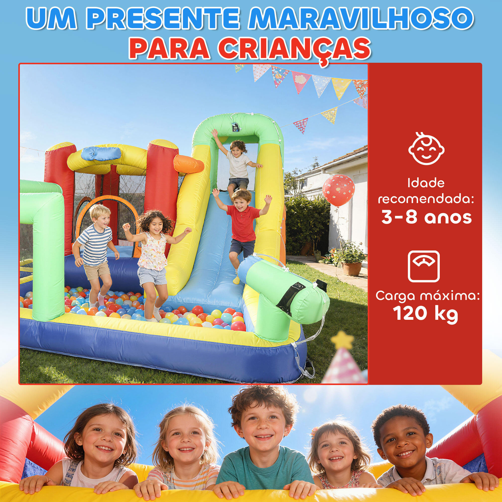 Castillo Hinchable Acuático AIYAPLAY 330x290x185 cm Multicolor 5/5