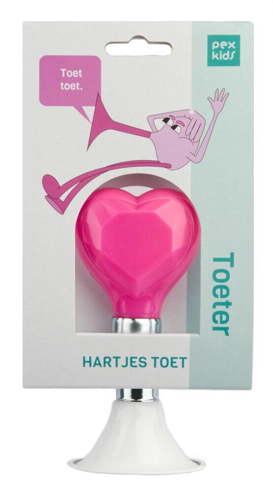 Campanello bici PexKids Cuoricino con cupola rosa, per manubri 22,2 mm. 2/2