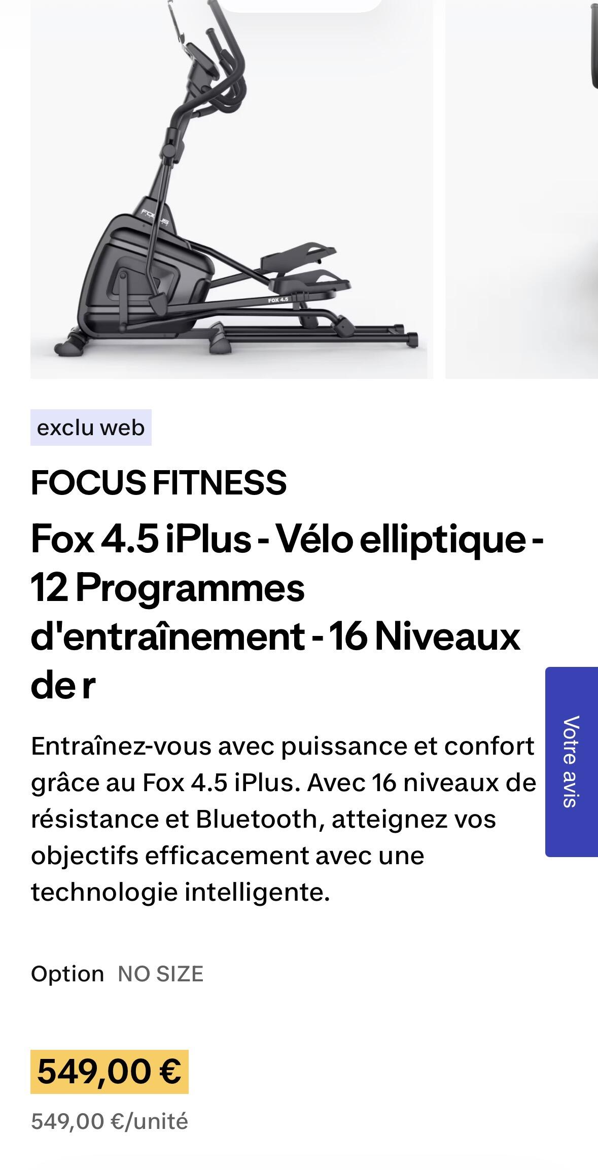 Entre Particuliers - Vélo elliptique - focus fitness Fox 4.5 iPlus 6/6