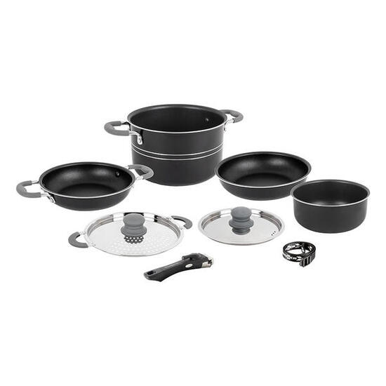 Camping Koch Geschirr Set Flavor 7+1 20 cm Outdoor Küche Topf Pfanne Alu