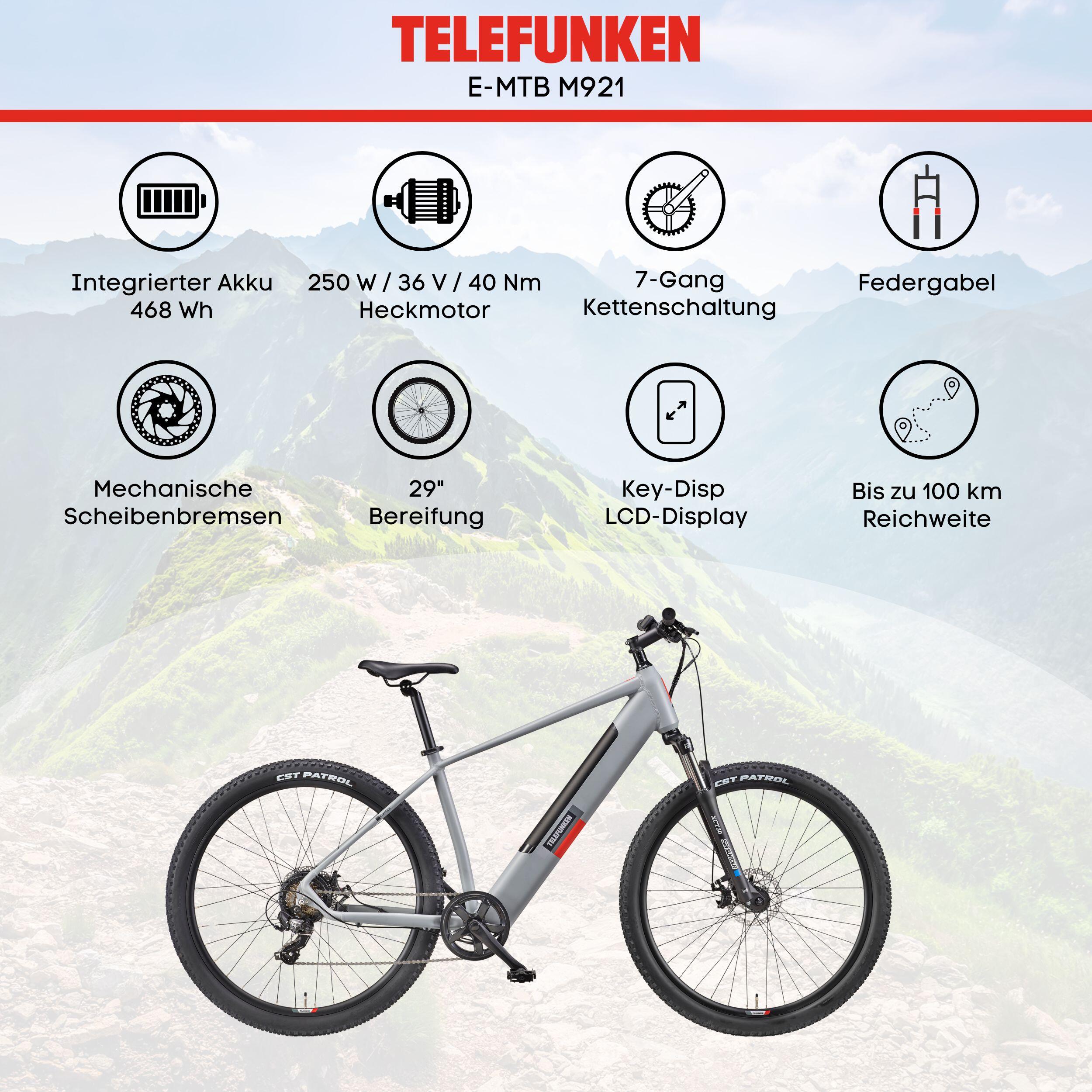 E-Bike M921 29 Zoll 7-Gang Pedelec Mountainbike E-MTB Elektrofahrrad Hardtail 5/7