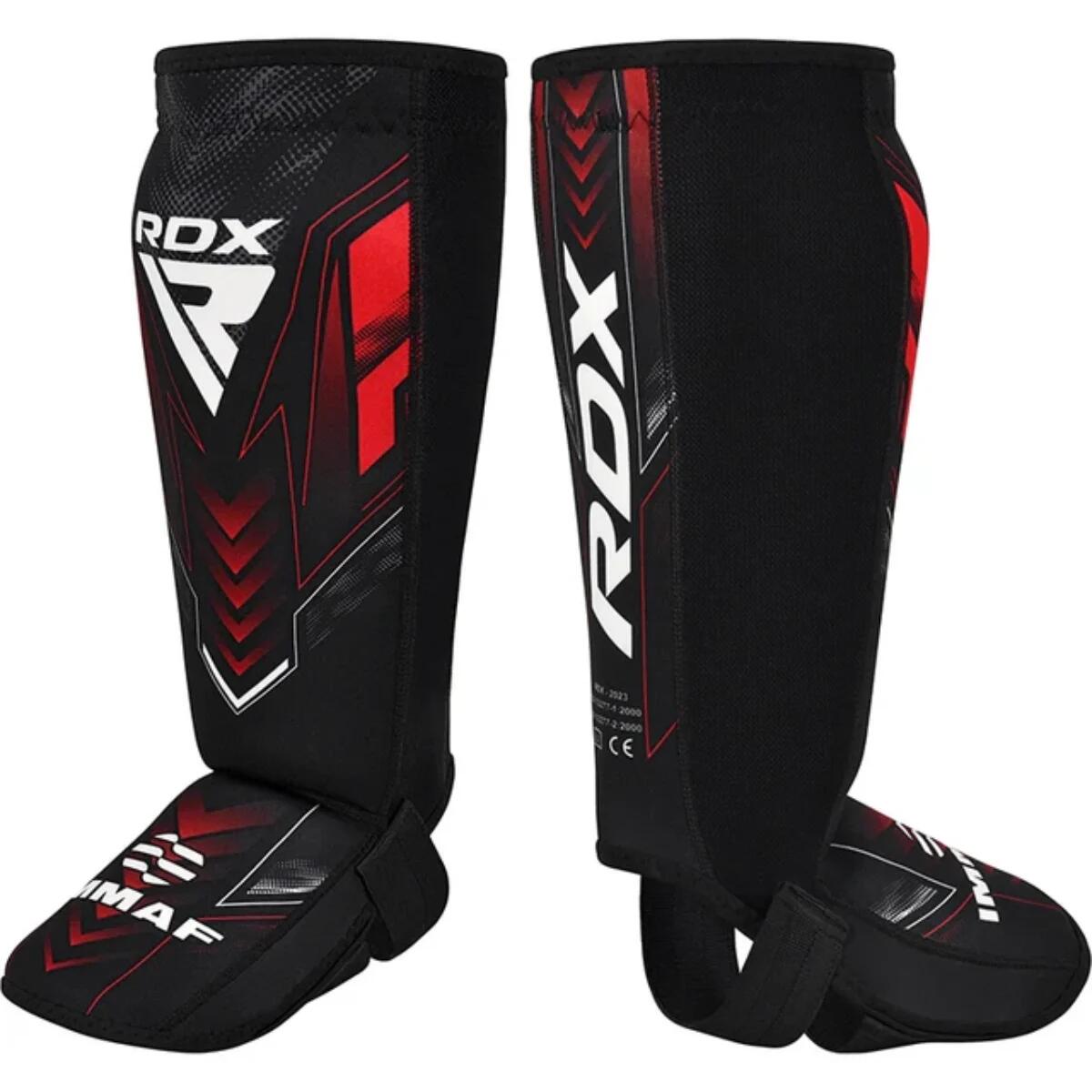 RDX IMMAF Approved Neoprene Shin Instep Guards Red 7/7