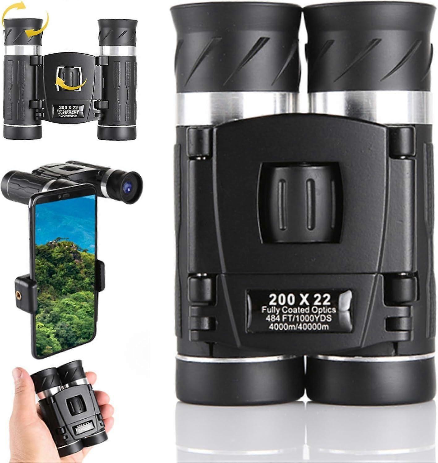 200x22 HD Travel Binoculars for Adults