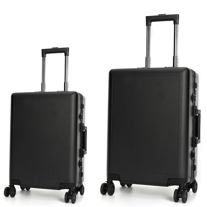 Swiss Aluminium Suitcase TSA Lock 8-Wheel Travel Luggage Black