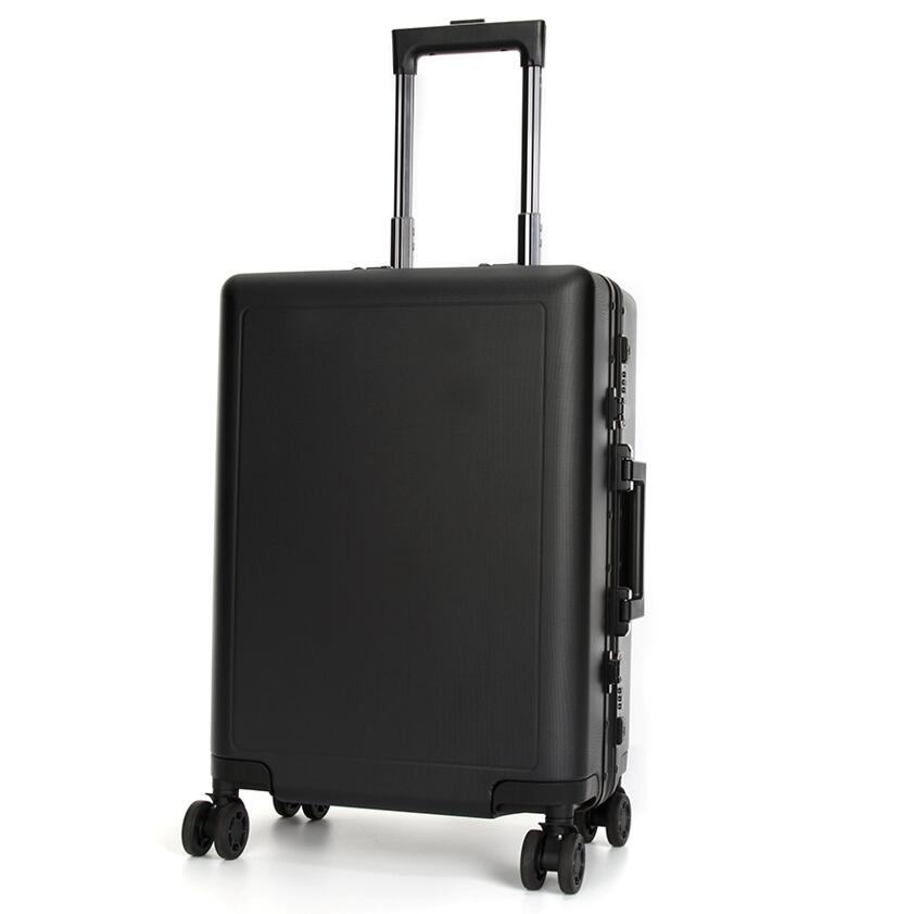 Swiss Aluminium Suitcase TSA Lock 8-Wheel Travel Luggage Black