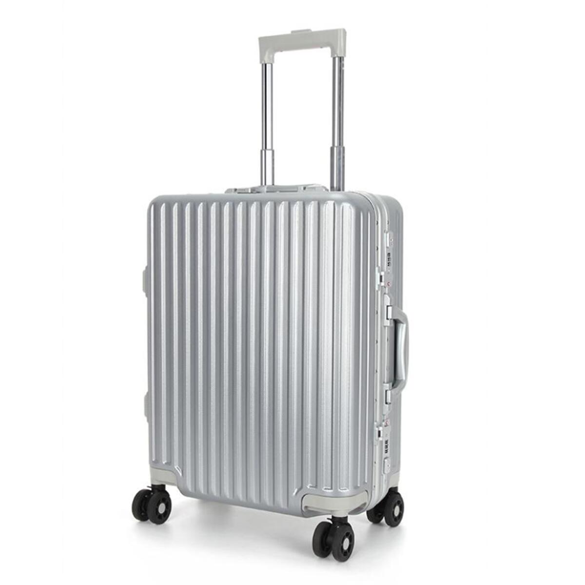 Swiss Aluminium Suitcase TSA Lock Travel Luggage Silver