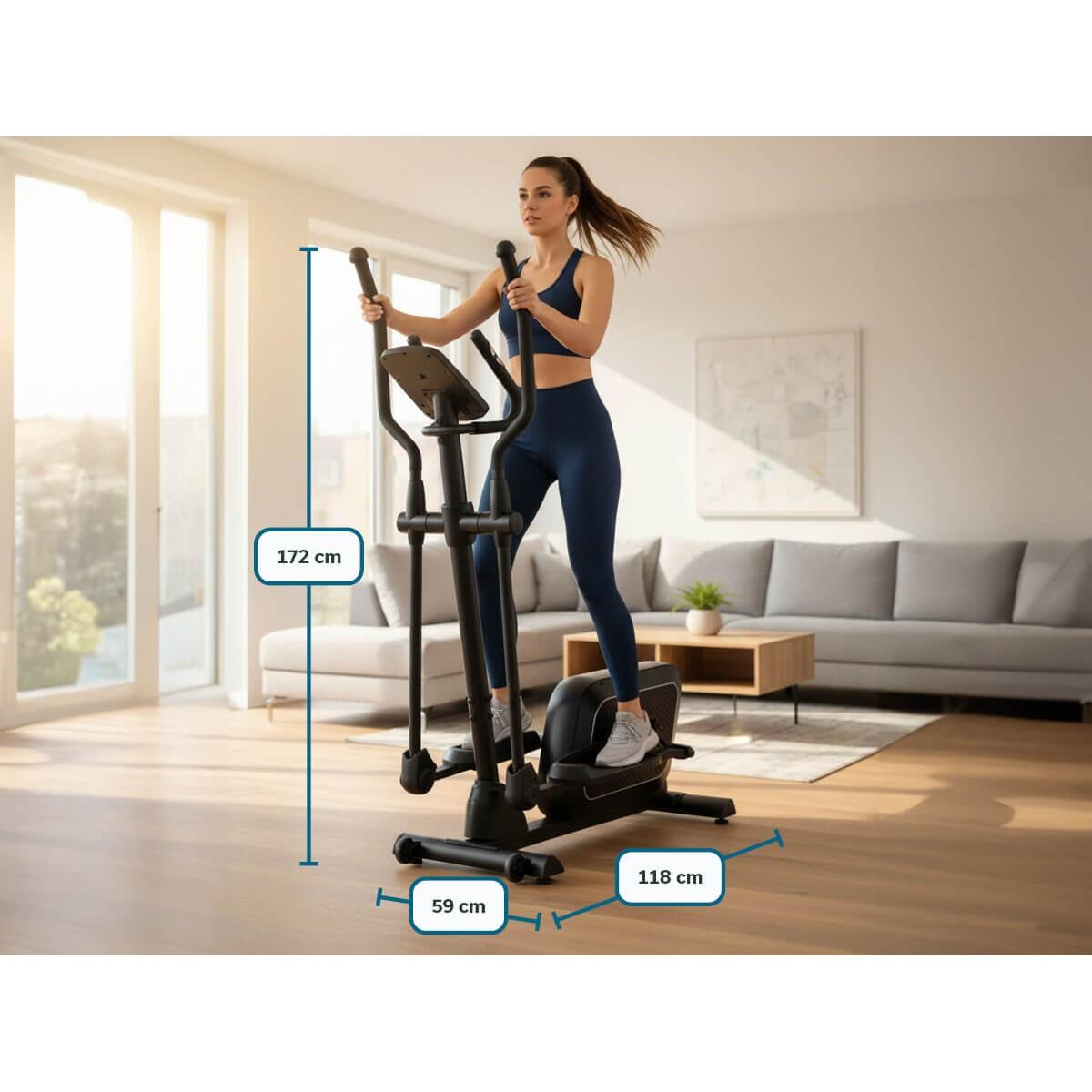 Ellittica per uso domestico Fint P8-R - Cyclette silenziosa - 22 programmi 5/7