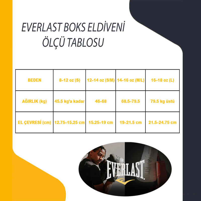 Everlast Powerlock Boks Eldiveni Siyah 14 Oz