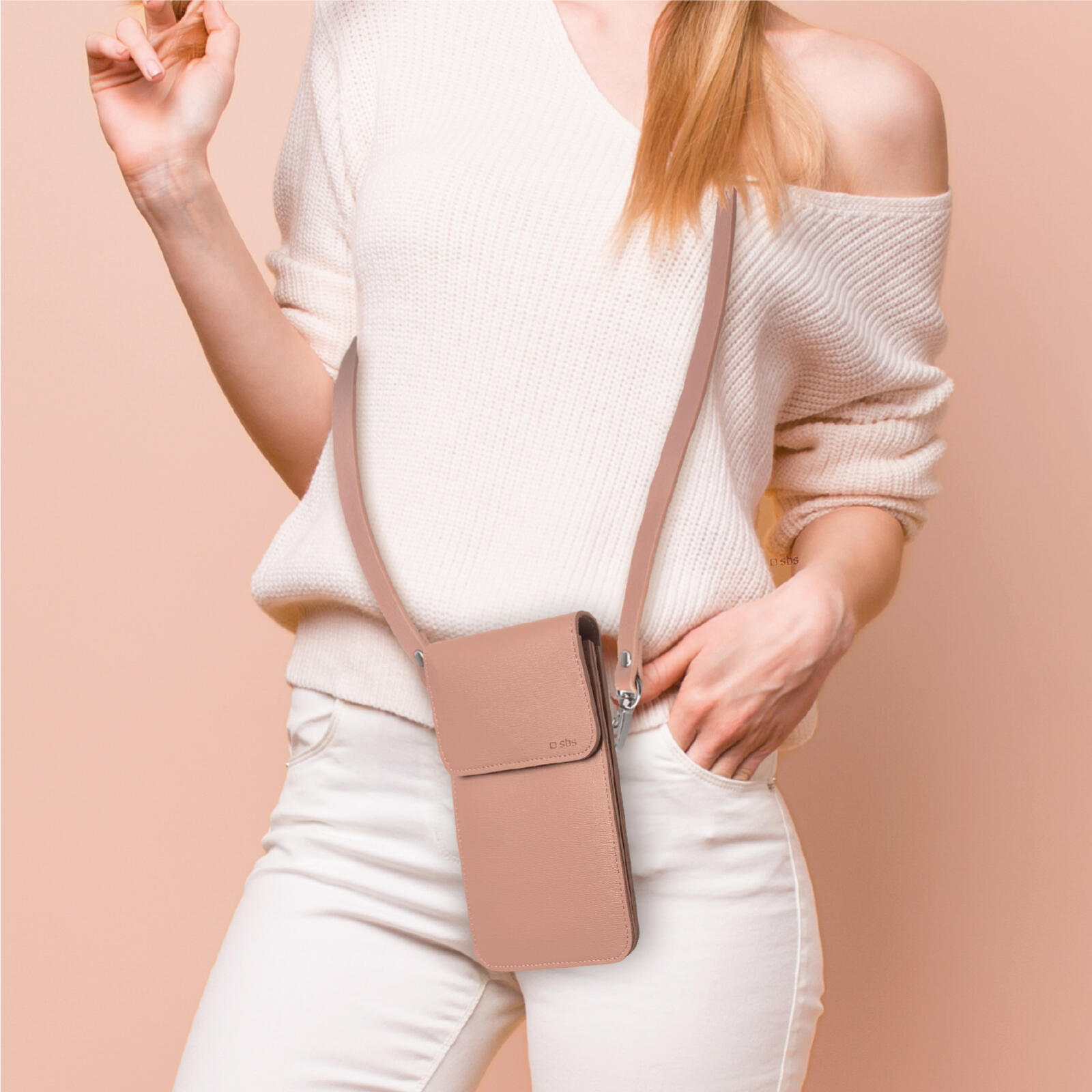 Borsetta con tracolla, finestra touch e tasca anteriore, smartphone fino a 6,7” 4/4