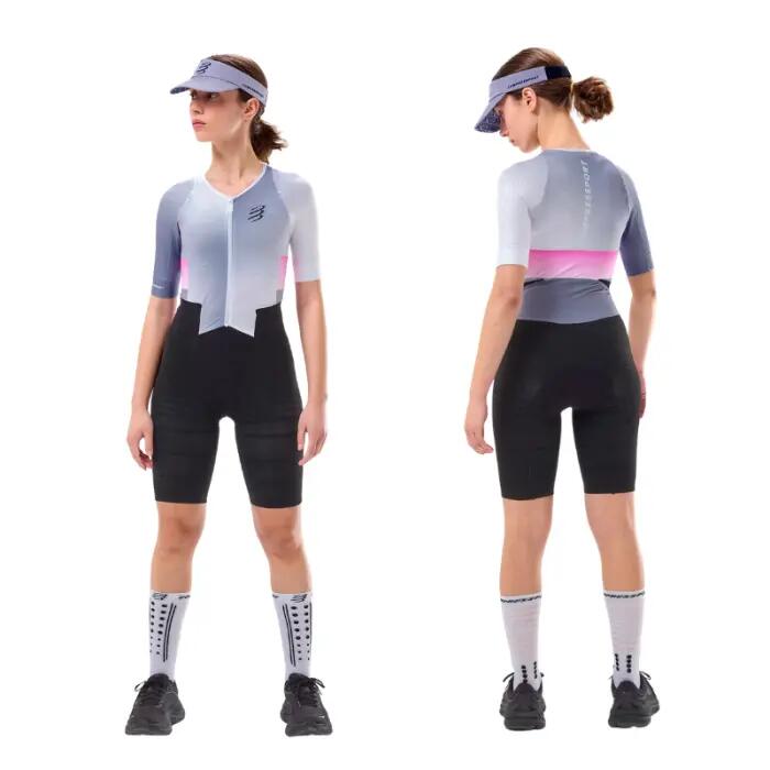 Compressport Stream SS Women’s Triathlon Trisuit Lavender/Begonia