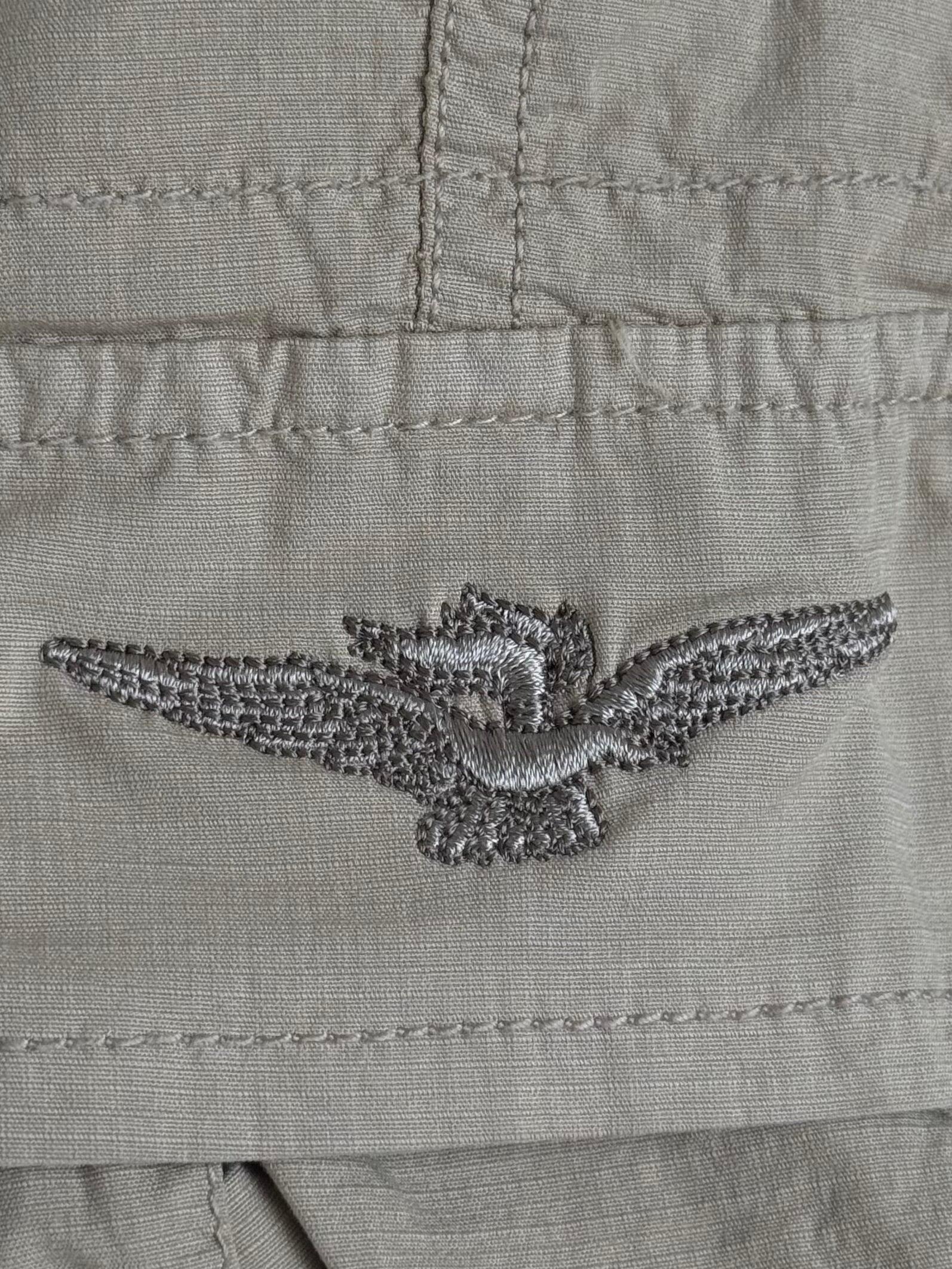Bermuda Aviazione Esercito kaki cargo in cotone uomo 3/4