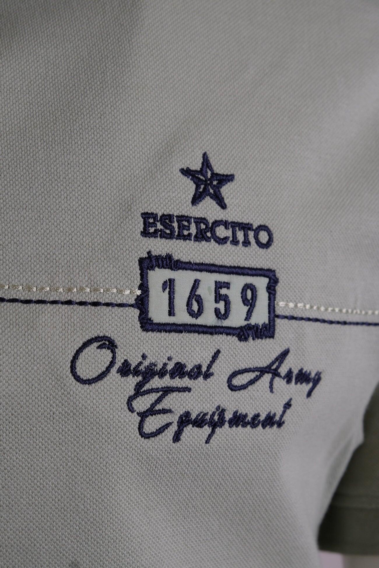 Polo Esercito verde a maniche corte in cotone uomo 3/4
