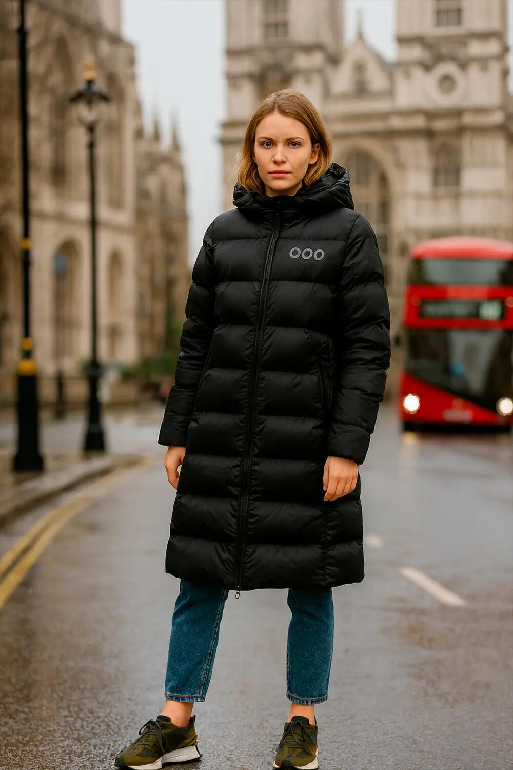 Abrigo Berlin Long jacket de la marque ECOON couleur noir 5/6