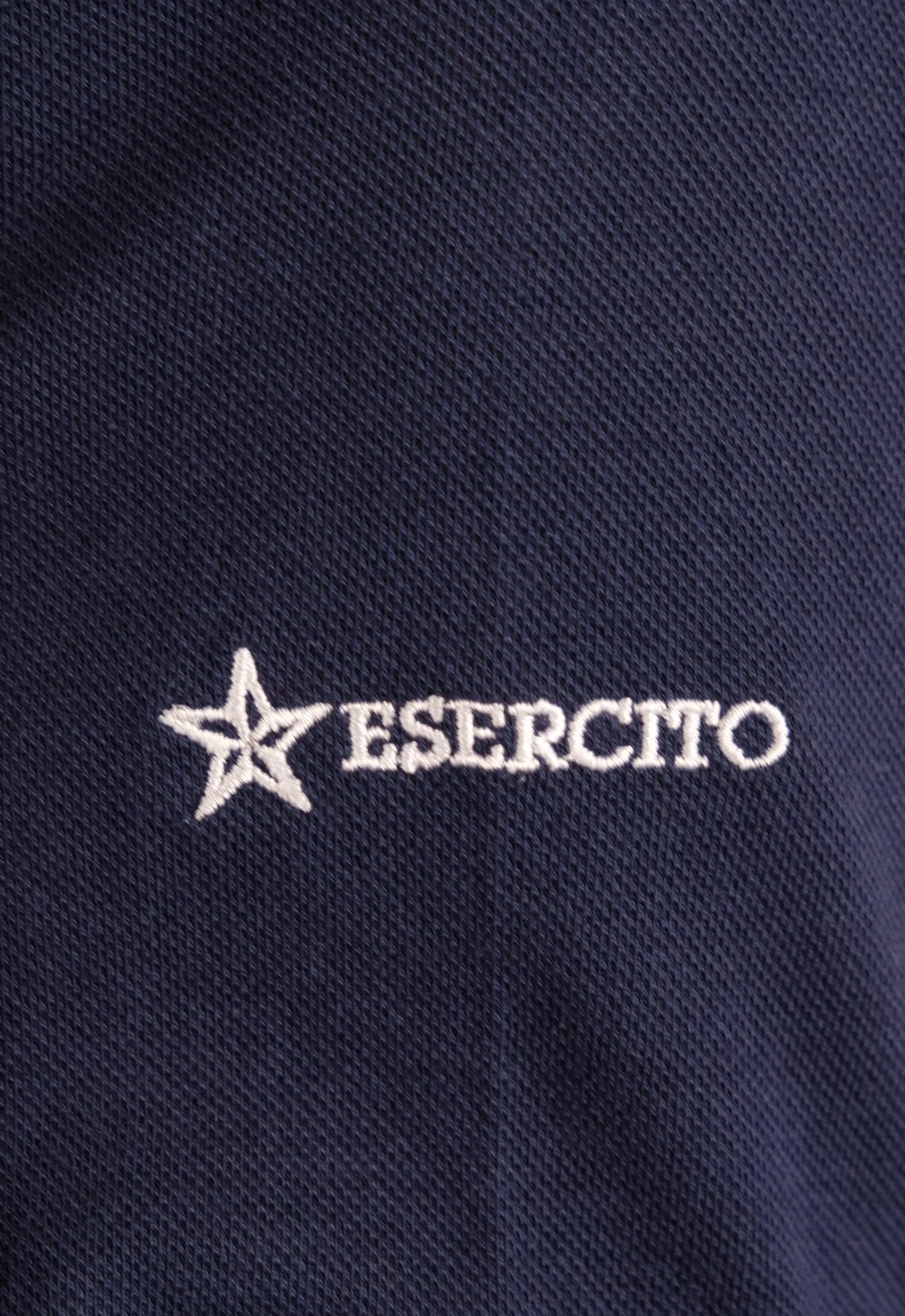 Polo Esercito blu a maniche corte in cotone uomo 4/4