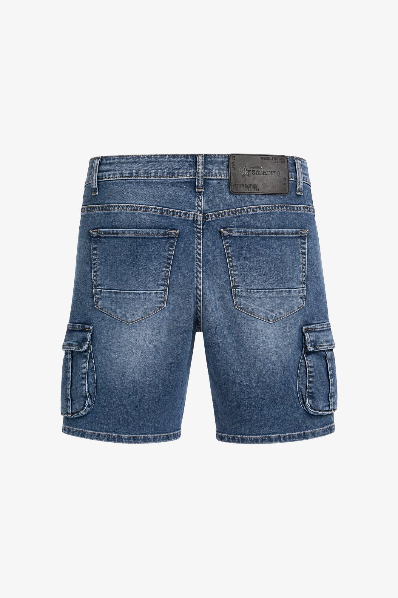 Bermuda Esercito denim cargo uomo 2/4