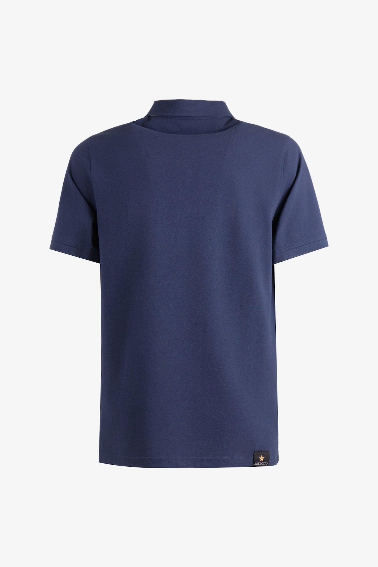 Polo Esercito blu a maniche corte in cotone uomo 2/3