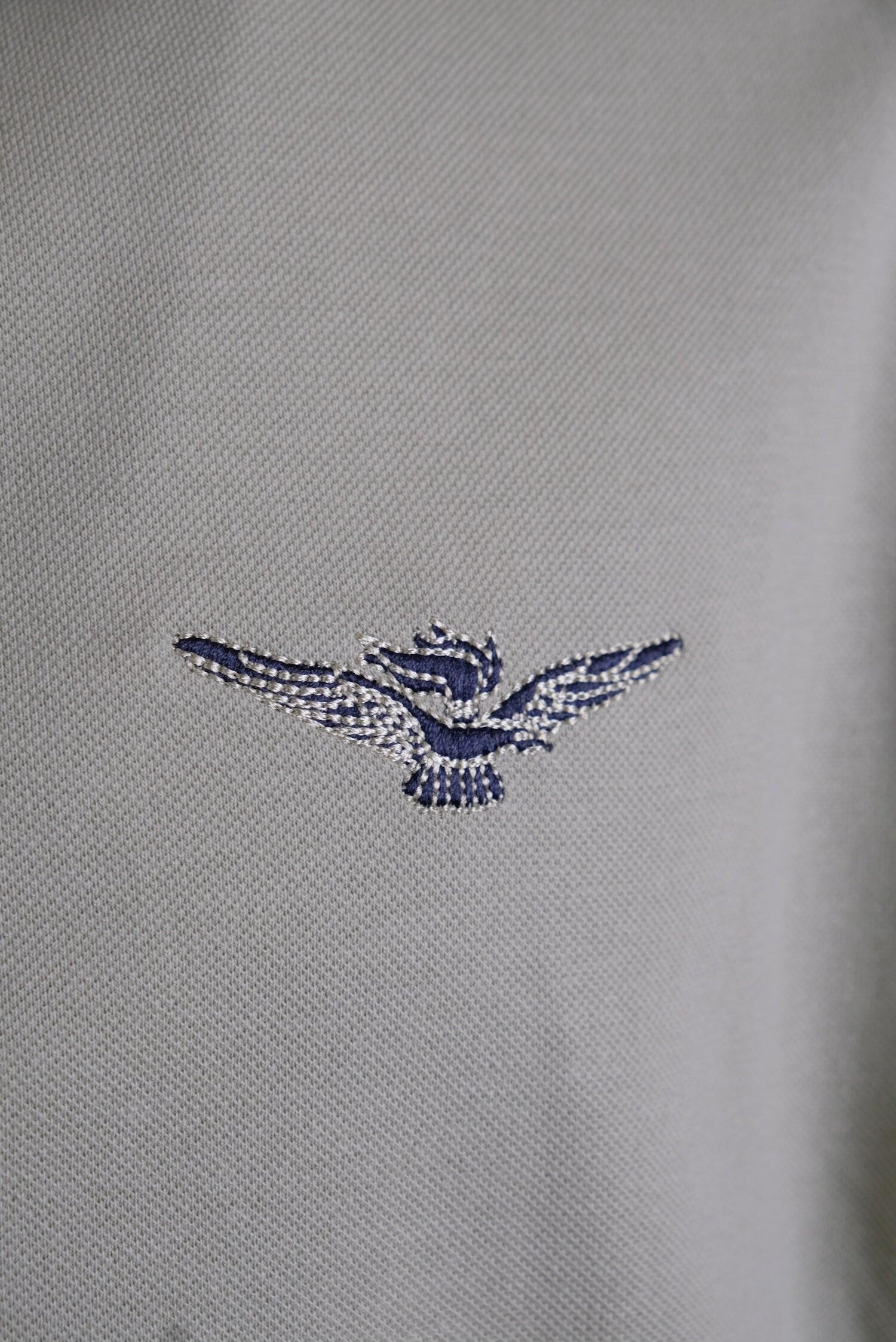 Polo Aviazione Esercito verde a maniche corte in cotone uomo 3/4
