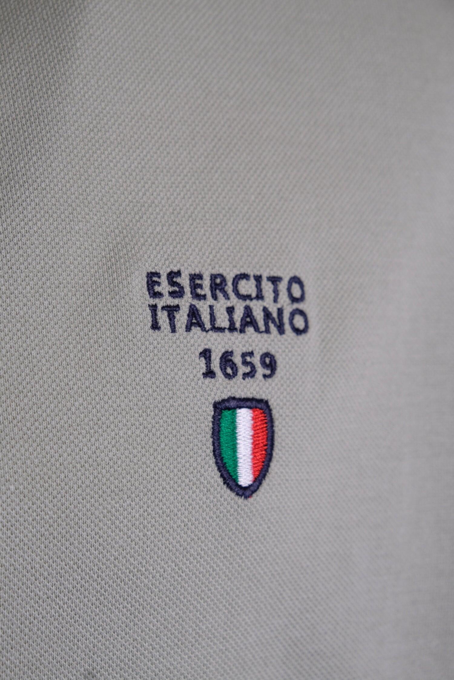 Polo Esercito verde a maniche corte in cotone uomo 3/4