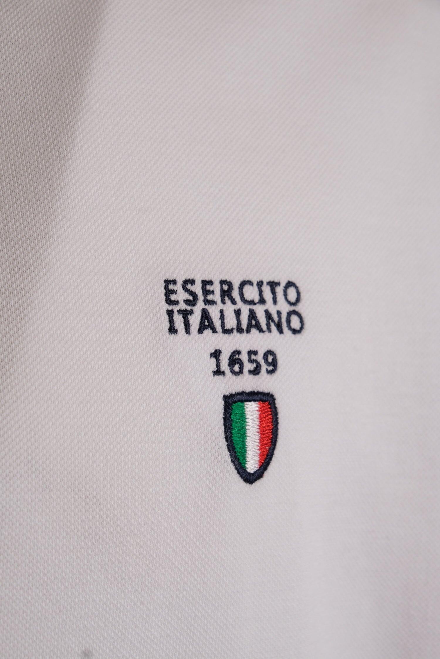 Polo Esercito bianca a maniche corte in cotone uomo 3/4