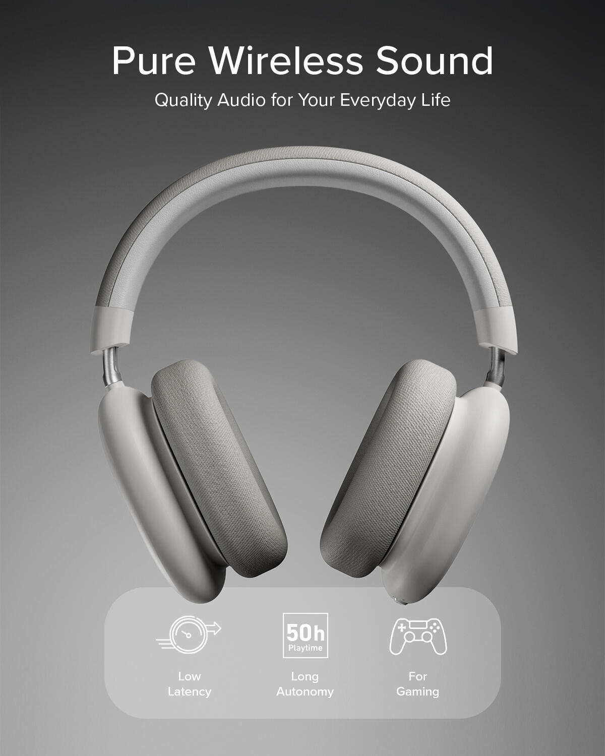 Casque sans fil Pure Wave autonomie 50 h avec micro 2/7