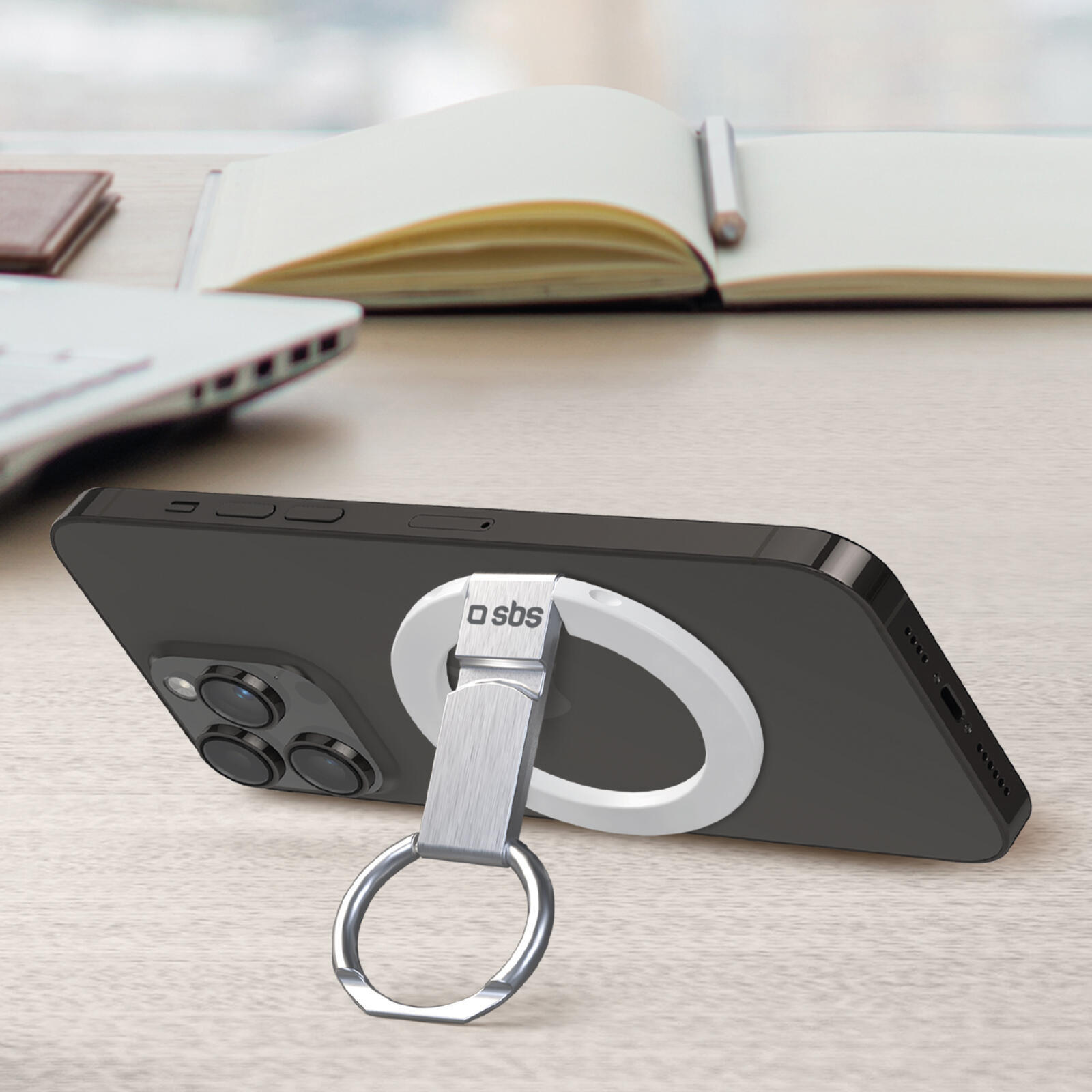 Support avec anneau pour iPhone compatible MagSafe 2/4