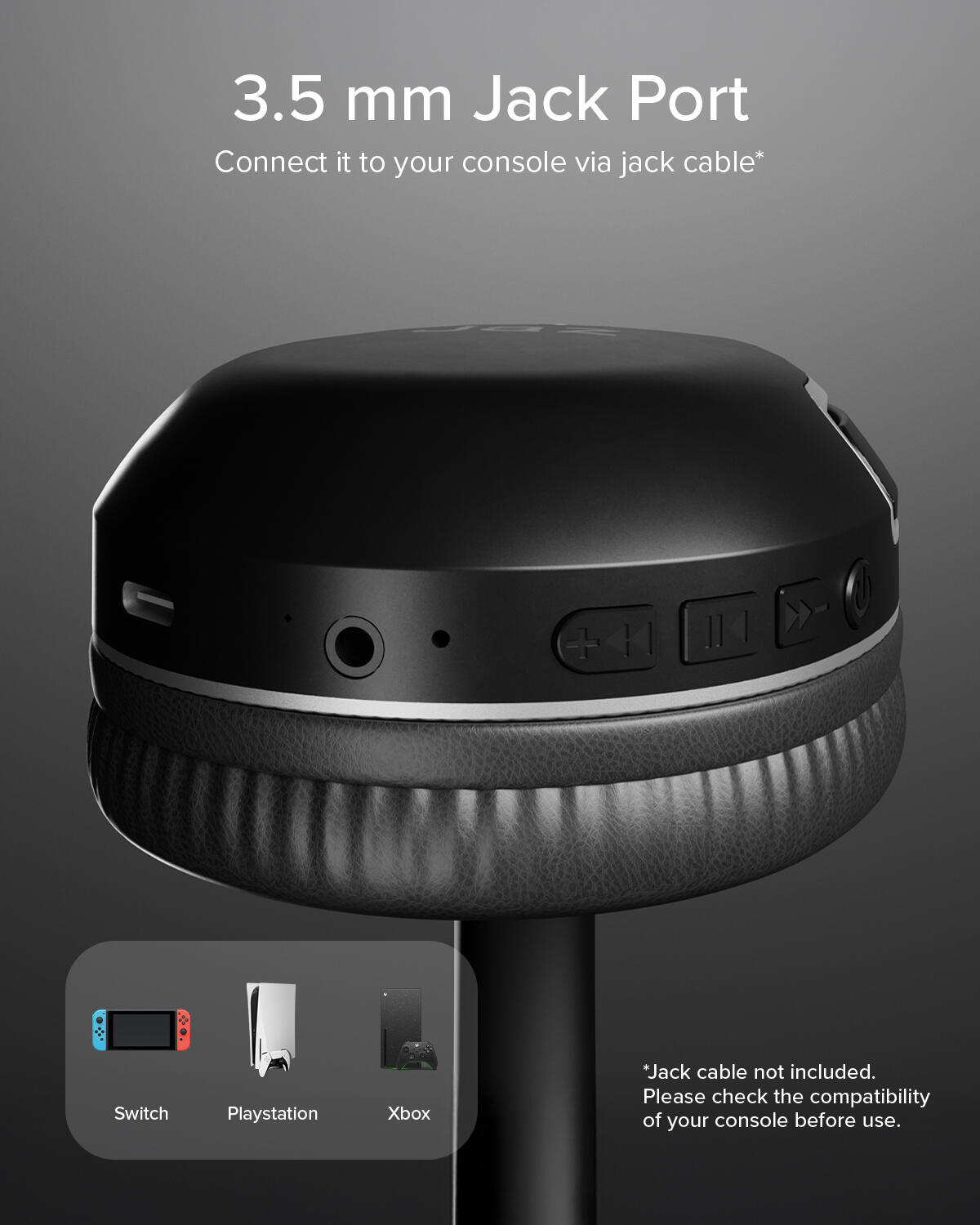 Casque sans fil Over-Ear avec microphone et commandes intégrés 7/7