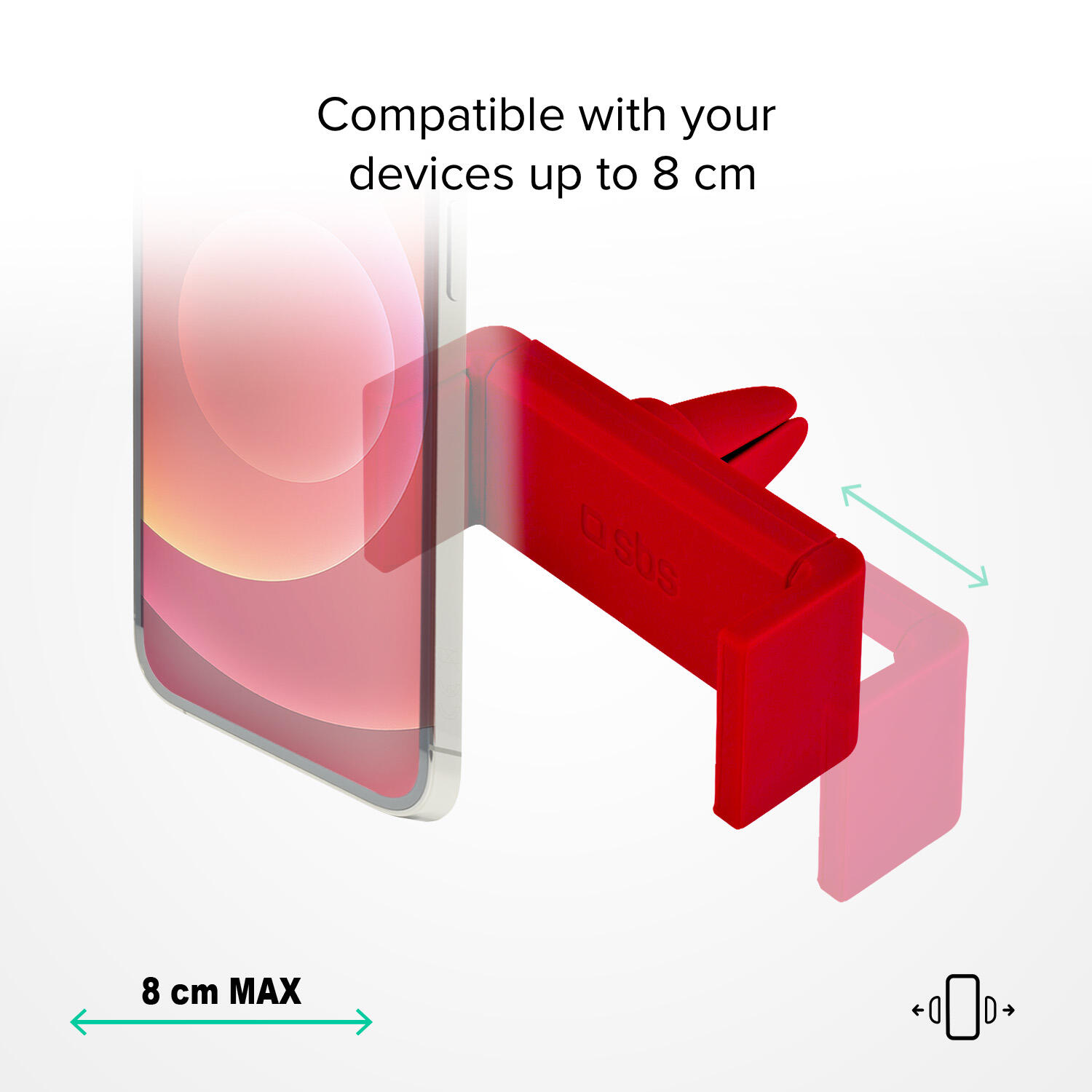 Support de voiture pour smartphones jusqu'à 80 mm 2/4