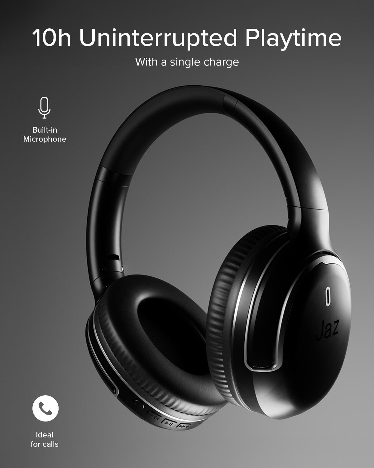Casque sans fil Over-Ear avec microphone et commandes intégrés 4/7