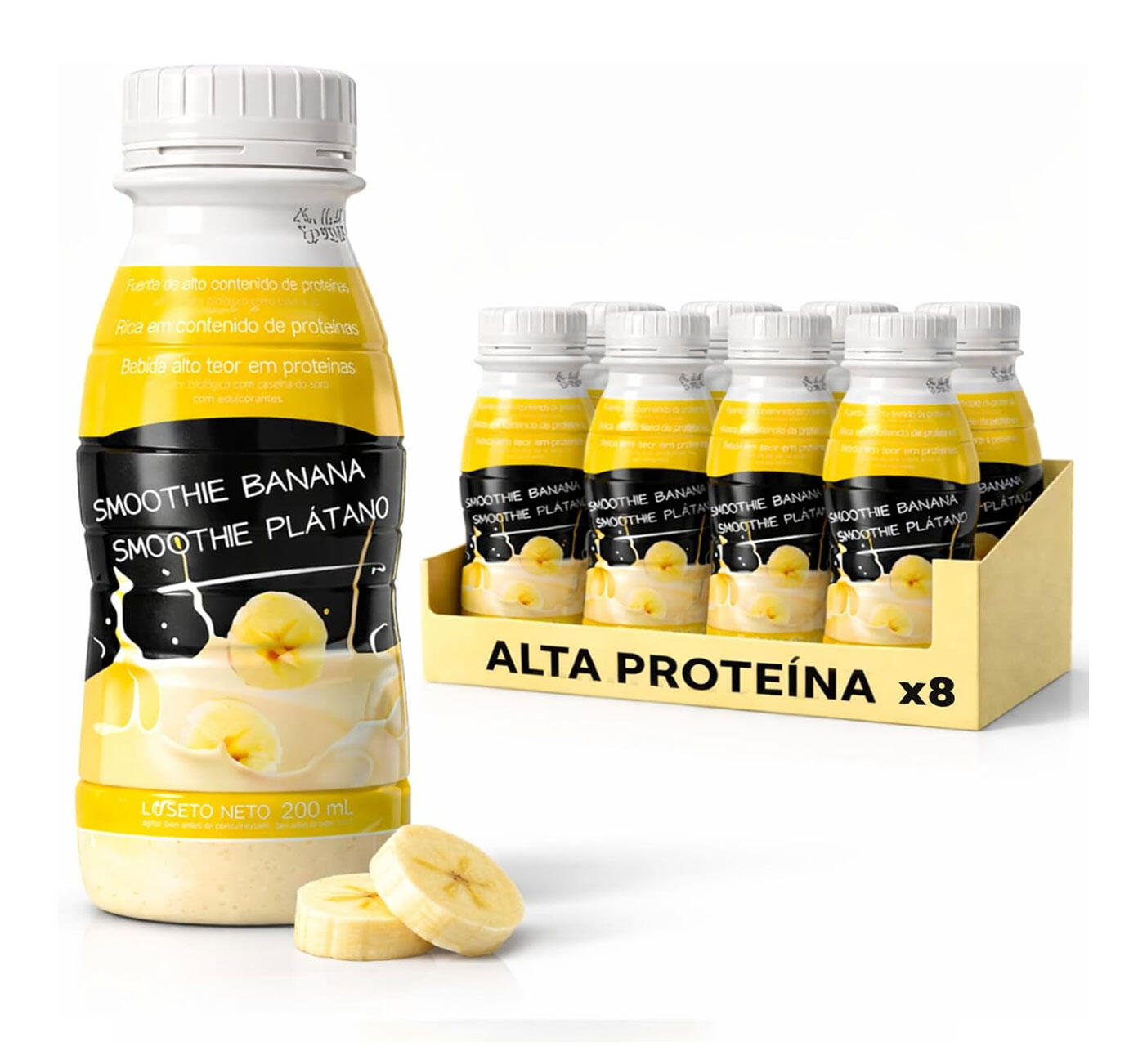 Protein Smoothie Bouteille 200 ml Banane Pack de 8 unités 1/5