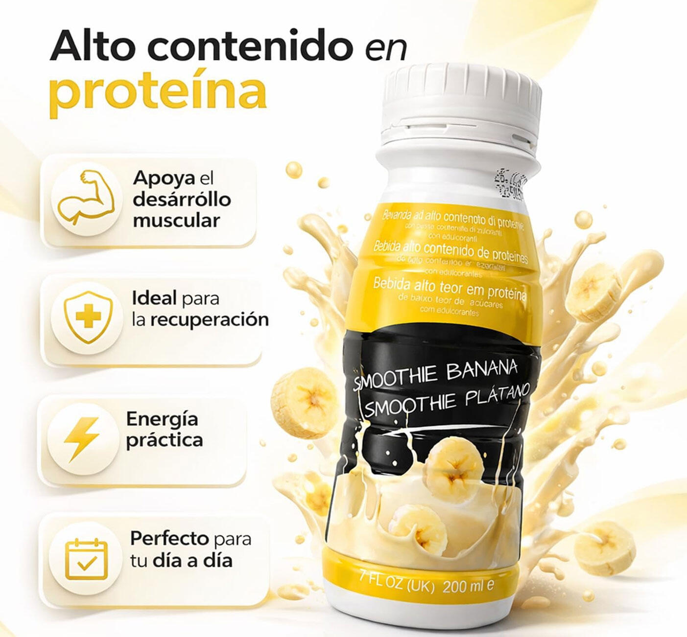 Protein Smoothie Bouteille 200 ml Banane Pack de 8 unités 3/5