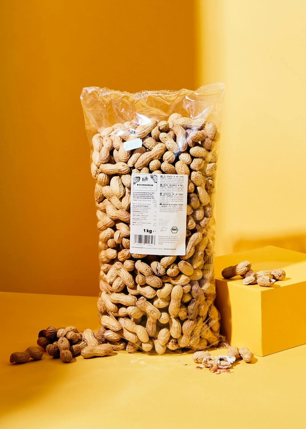 KoRo – arachidi con guscio bio 1 kg – tostate – al naturale – qualità biologica 2/7