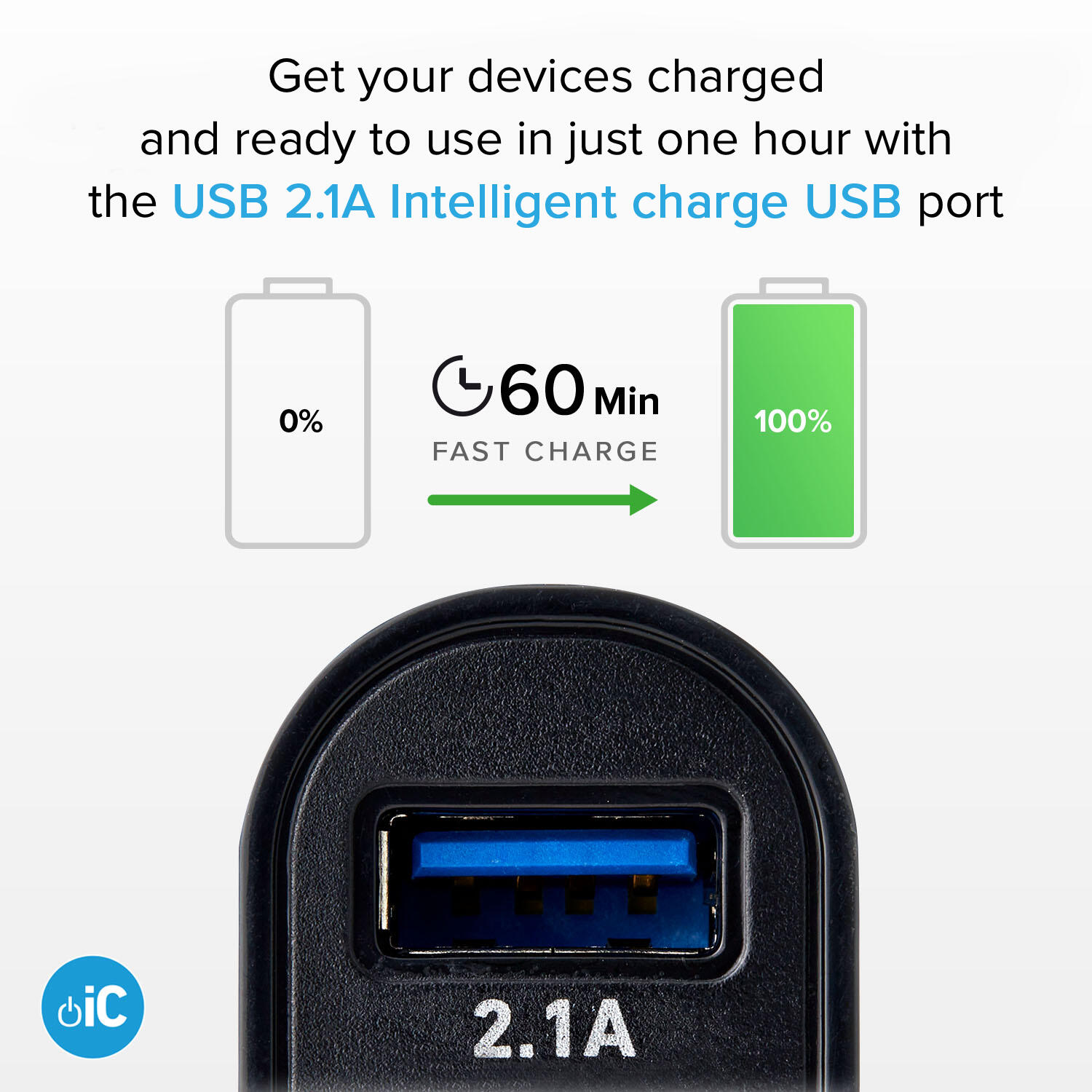 Kit caricatore auto 10 Watt - due porte USB e cavo USB e USB-C incluso 3/4