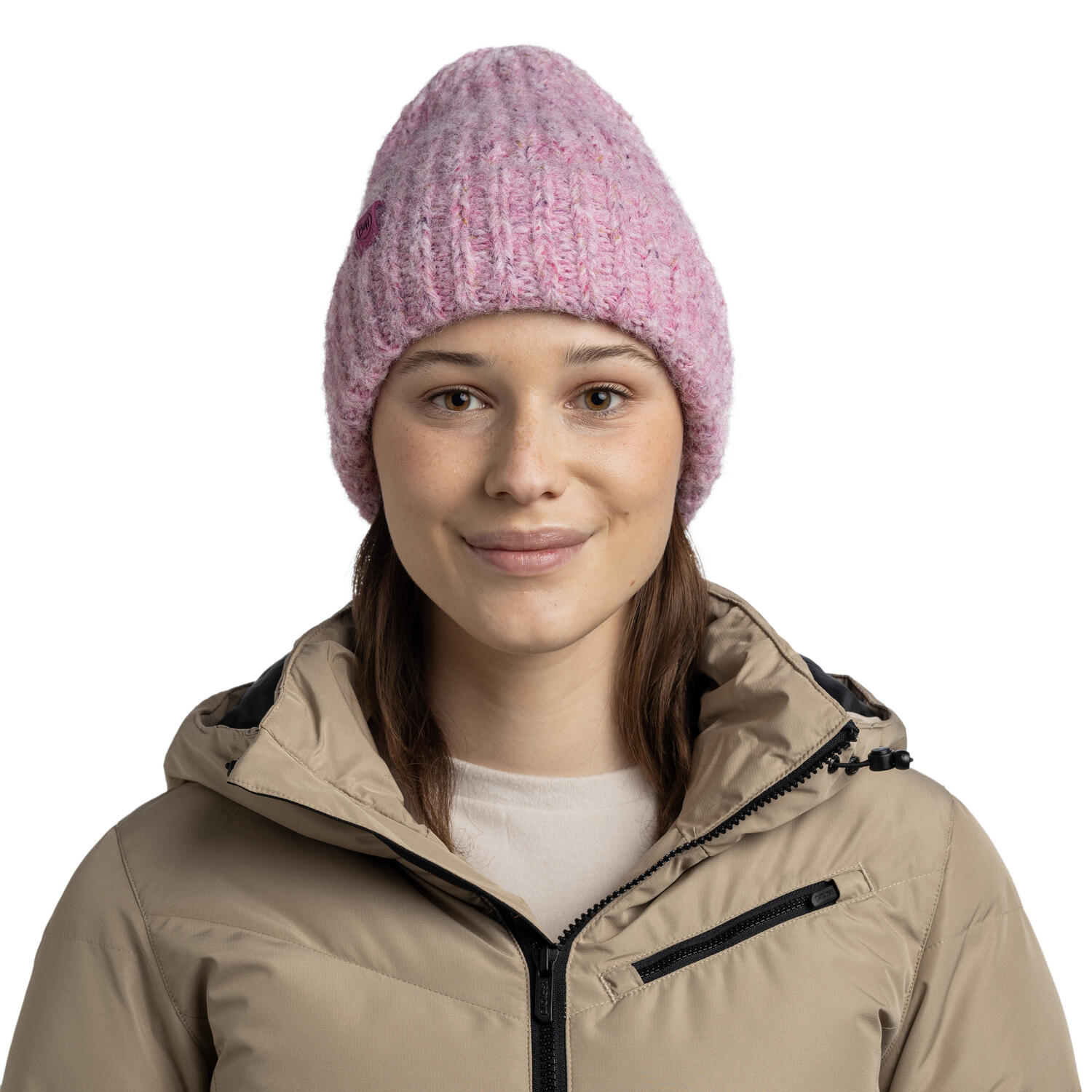 Gorro Knitted & Fleece Band Mujer Buff Rosa 3/5