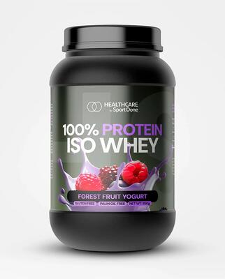 100% whey isolate forest fruit yoghurt eiwit, pot van 1 kg, sportdone