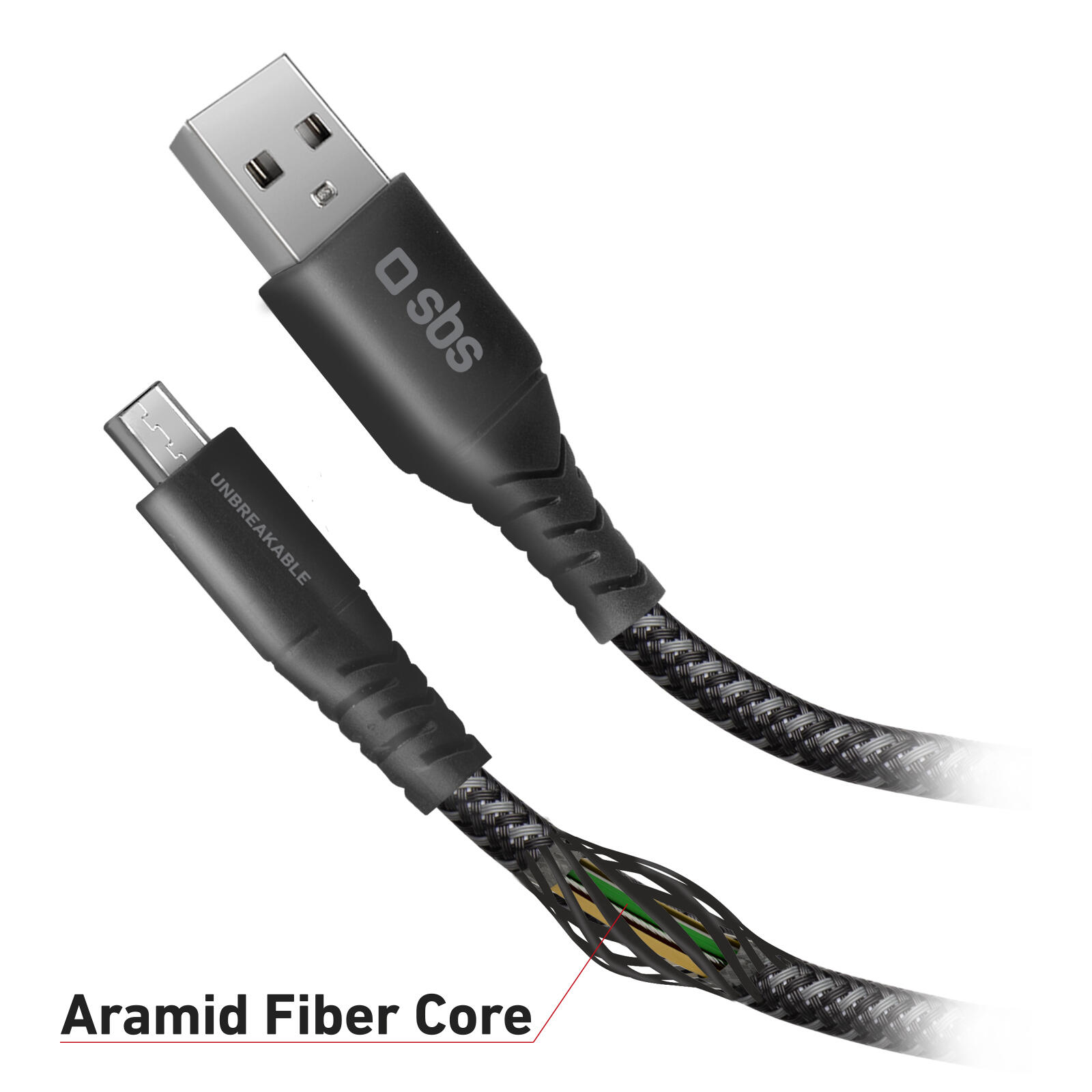 Câble USB - en fibre d'aramide de Micro USB 2/4